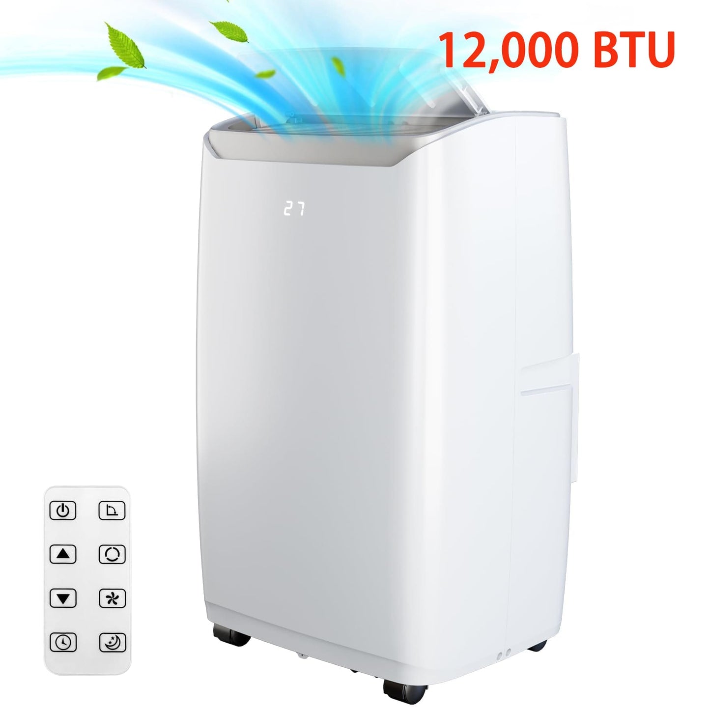 Qeetex 12000 BTU 3-IN-1 Portable Air Conditioner with Dehumidifier Fan Remote ControlSleep Mode/24Hrs Timer Cools Room up to 550 Sq  Ft