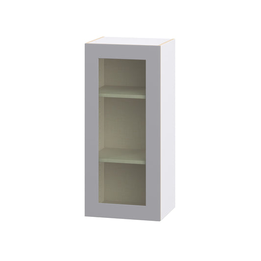 Hugo&Borg Beaumont 18-in W x 40-in H x 14-in D Slate Gray Wall Fully assembled Cabinet Glass Panel