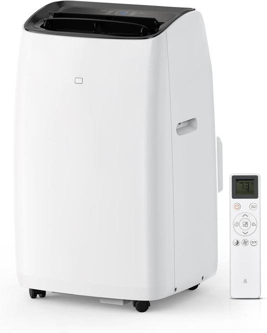 Qeetex 14000 BTU Inverter Dual Hose Cooling Portable Air Conditioner Heater Dehumidifier Fan w Remote Control Standing AC Unit Sleep Mode 42db 24H Timer Cooling up to 750 Sq Ft w Window Kit