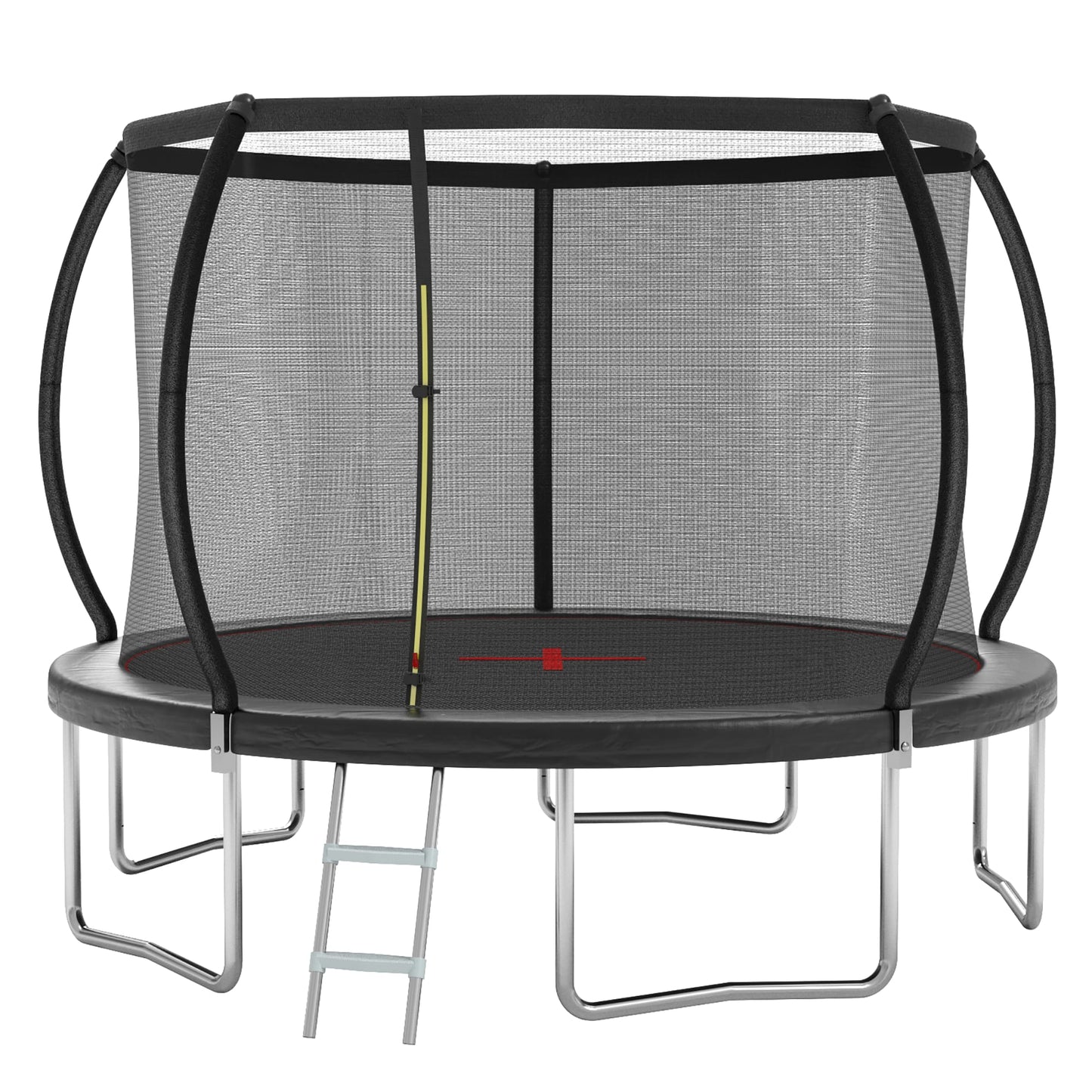 Fun Orange Heavy-Duty Trampoline for Kids Adults 12-ft Round Backyard in Black