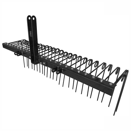 FIELD TUFF  3 Point 72 Inch Durable Powder Coated Steel Pine Straw Rake  Black