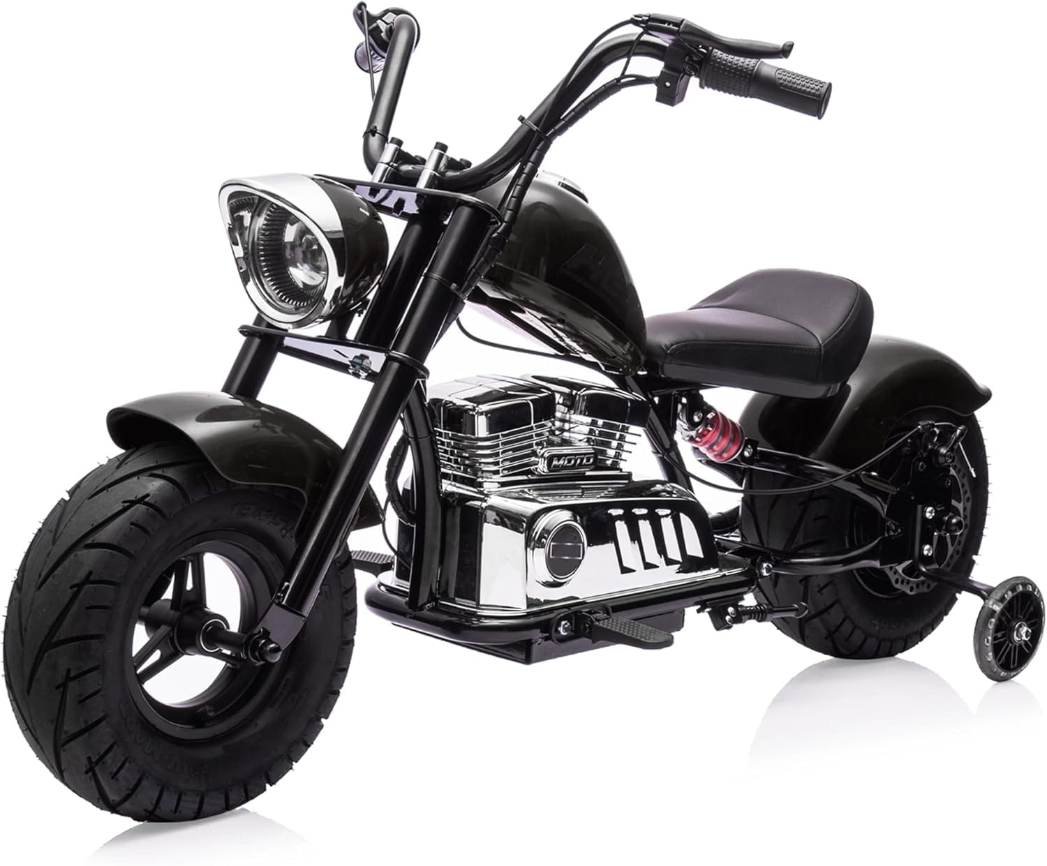 Qeetex 36V Electric Off-Road Motorcycle for Teens 350W Brushless Motor 16.5 MPH High-Speed Dirt Bike With Spring Suspension LED Lights Leather Seat and Max 176 Lbs Load Black