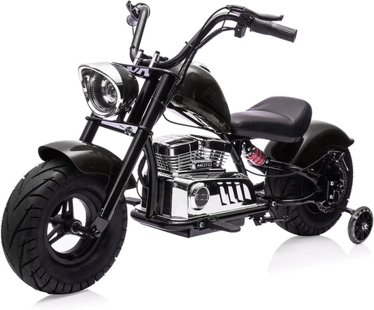 Qeetex 36V Electric Off-Road Motorcycle for Teens 350W Brushless Motor 16.5 MPH High-Speed Dirt Bike With Spring Suspension LED Lights Leather Seat and Max 176 Lbs Load Black