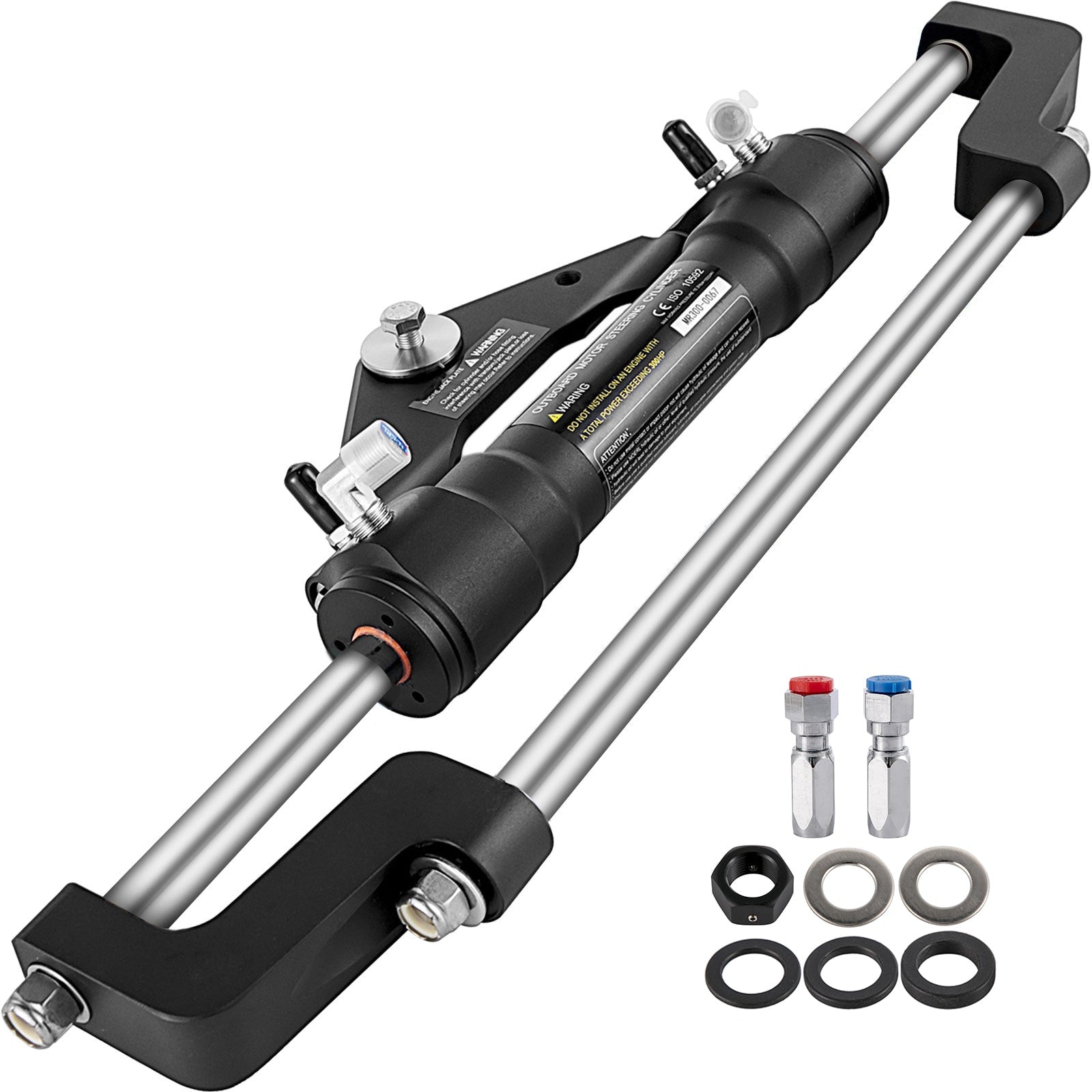 VEVOR Hydraulic Steering Cylinder 300HP  Hydraulic Steering Front Mount Hydraulic Outboard Marine Steering Kit Without Hydraulic Hose and Helm for Outboards Boat Steering System