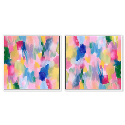 Art Remedy Colorful Rhythm Set Modern/Contemporary Print by  White Frame 16 x 16