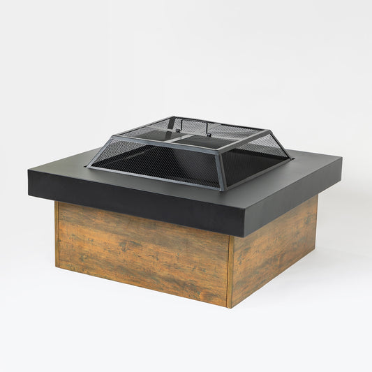 Mondawe 36-in W Iron Square Portable Wood-Burning Fire Pit