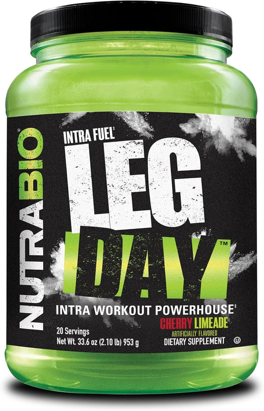 NutraBio Leg Day Intra Workout Powder \u2013 Advanced Carb Supplement with Cluster Dextrin & Electrolytes \u2013 Carb Powder with EAAs\/BCAAs \u2013 Cyclic Dextrin for Performance \u2013 Cherry Lime, 20 Servings