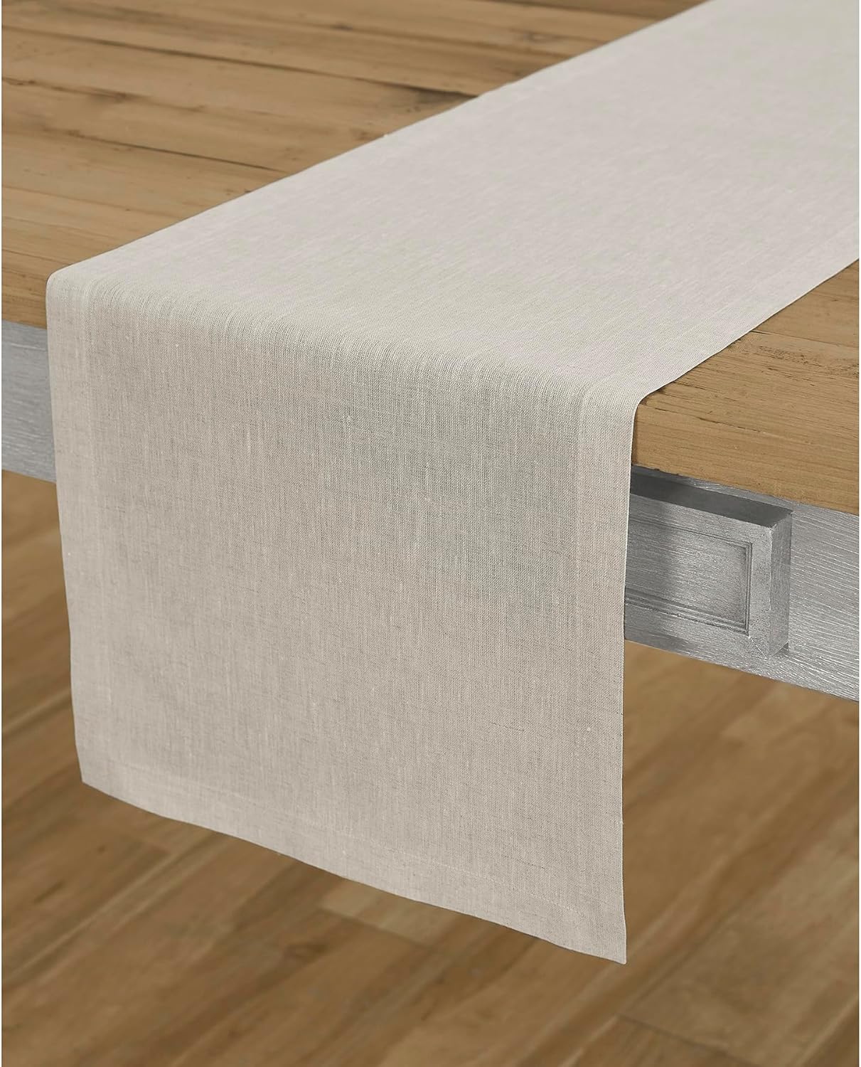 Solino Home Linen Table Runner 72 Inches Long - Athena, 100% Pure Linen Light Natural Table Runner 14 x 72 Inch for Dining, Fall, Autumn, Thanksgiving