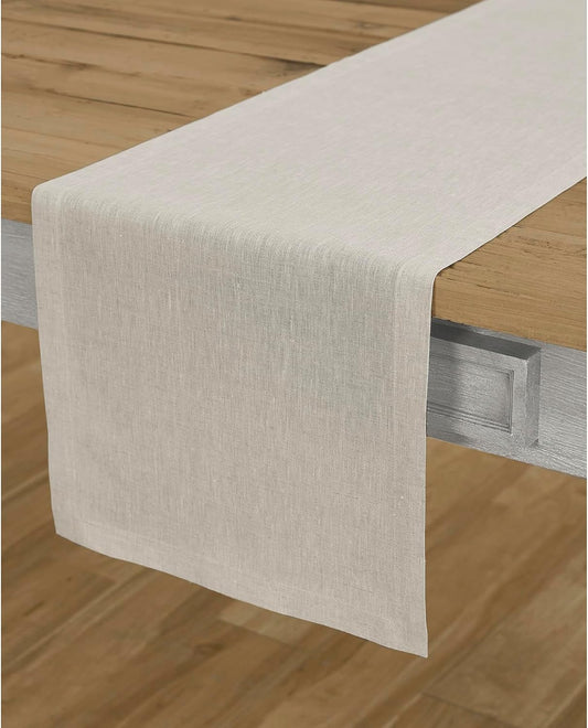 Solino Home Linen Table Runner 72 Inches Long - Athena, 100% Pure Linen Light Natural Table Runner 14 x 72 Inch for Dining, Fall, Autumn, Thanksgiving