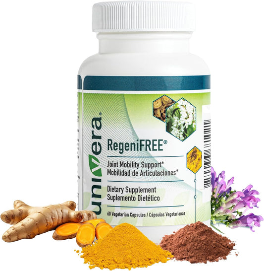 Univera RegeniFREE, Turmeric, Univestin, No Glucosamine, Shellfish Free, All-Natural Joint Supplement, Vegeterian Capsule, 60 Capsules (30-Day Supply)