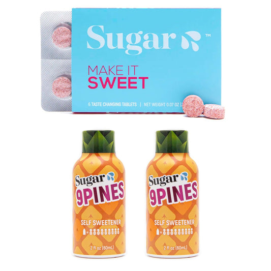 Sugar Splash Taste Sweeter Down There - Taste Changing Tablets & 9Pines Pineapple Shot Date Night Pack - Body Fluid Sweetener and Flavor Enhancer