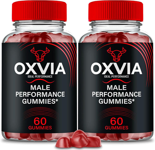 Oxvia Male Performance Gummies, Official Oxvia Supplement Gummies - Maximum Strength Performance, All Natural Support Overall Health & Wellness, Ox Via Advanced Support Gummy Reviews (2 Pack)
