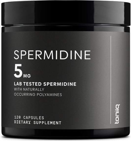 Toniiq Ultra Concentrated 500mg Spermidine Supplements for Men and Women - Non-Synthetic Spermidine Standardized to No Less Than 1% Spermidine - 5mg Spermidine per Serving Rice Germ Extract