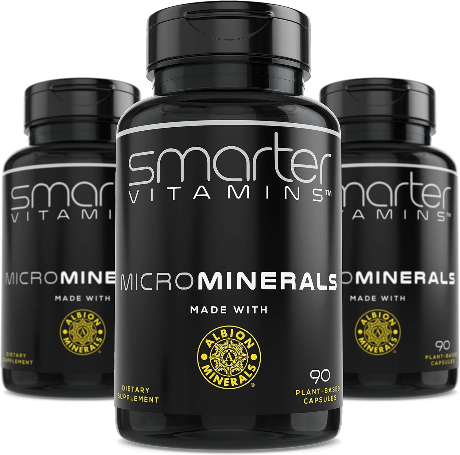 (3 Bottles) 15mg Zinc Glycinate from Albion® 6 Essential Trace Bisglycinate Minerals, Manganese, Boron, Chromium, Selenium, Molybdenum Supplement 90 Plant-Based Vegan Capsules
