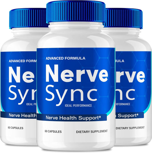 Nerve Sync Capsules, Official Nerve Sync Advanced Nerve Health Supplement Pills - Maximum Strength, All Natural Healthy Circulation & Stable Levels, NerveSync Support Reviews (3 Pack)