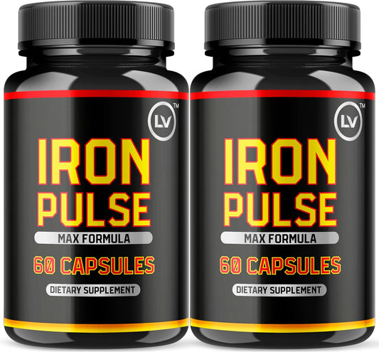 (2 Pack) IronPulse Capsules, Iron Pulse Capsules Max Formula, IronPulse Max Support Capsules, Iron Pulse Pills, IronPulse Pills, Iron Pulse Support Pills, 120 Capsules for 2 Months