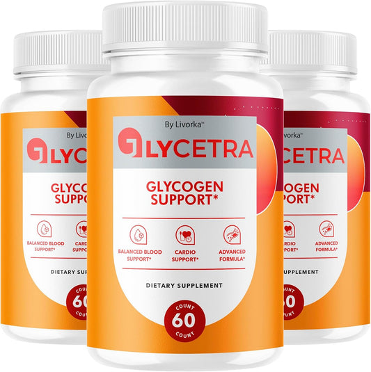 (3 Pack) Glycetra Capsules - Official Glycetra Advanced Glycogen Support Formula Vitamin Supplement Pills - Maximum Strength, Natural Glycetra for Overall Health & Wellness, 180 Capsules for 3 Months