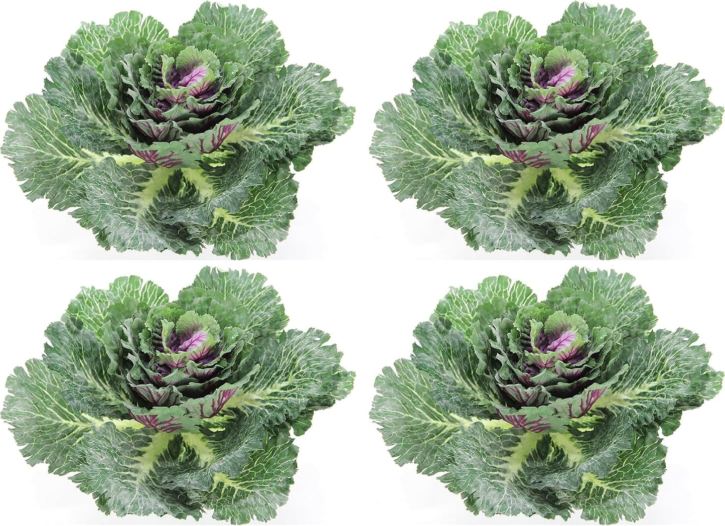 Admired By Nature Faux Cabbage Artificial Vegetables Realistic Fake Food Plants Props Artificial Decorative Cabbage Plant for Home Decor Wedding Kitchen Decoration Fake Food Display, Green, 4 Pc Set