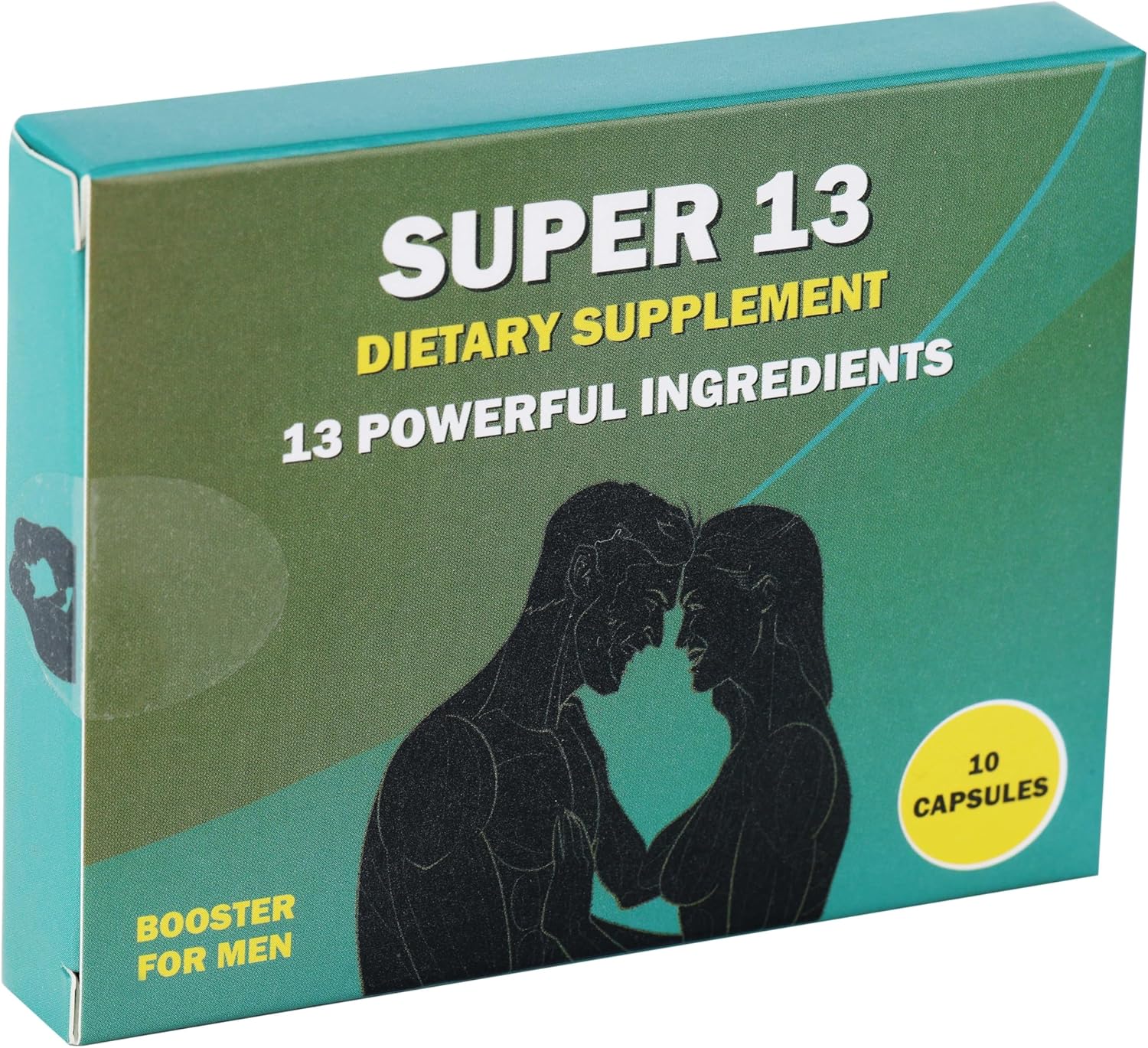 Super 13 Fast Acting Herbal Male Supplement for Men. 13 Potent Ingredients - Horny Goat Weed Tongkat Ali Maca & More for Energy Vitality Stamina Endurance and Performance Enhancer Pills 10 Caps
