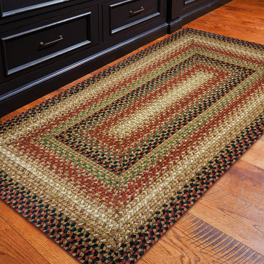 Gingerbread Brown Jute Braided Rug, 20x30 Rectangle - Perfect Country Decor for Kitchen, Entryway, Everywhere