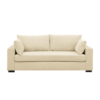 Aukfa 89" Corduroy Sofa, Comfy 3 Seater Couch for Living Room, Small Space, Apartment, Green