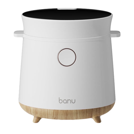 Banu Uniforms in 3-Cup in Multi-Functional Rice Cooker, White, Nonstick Interior