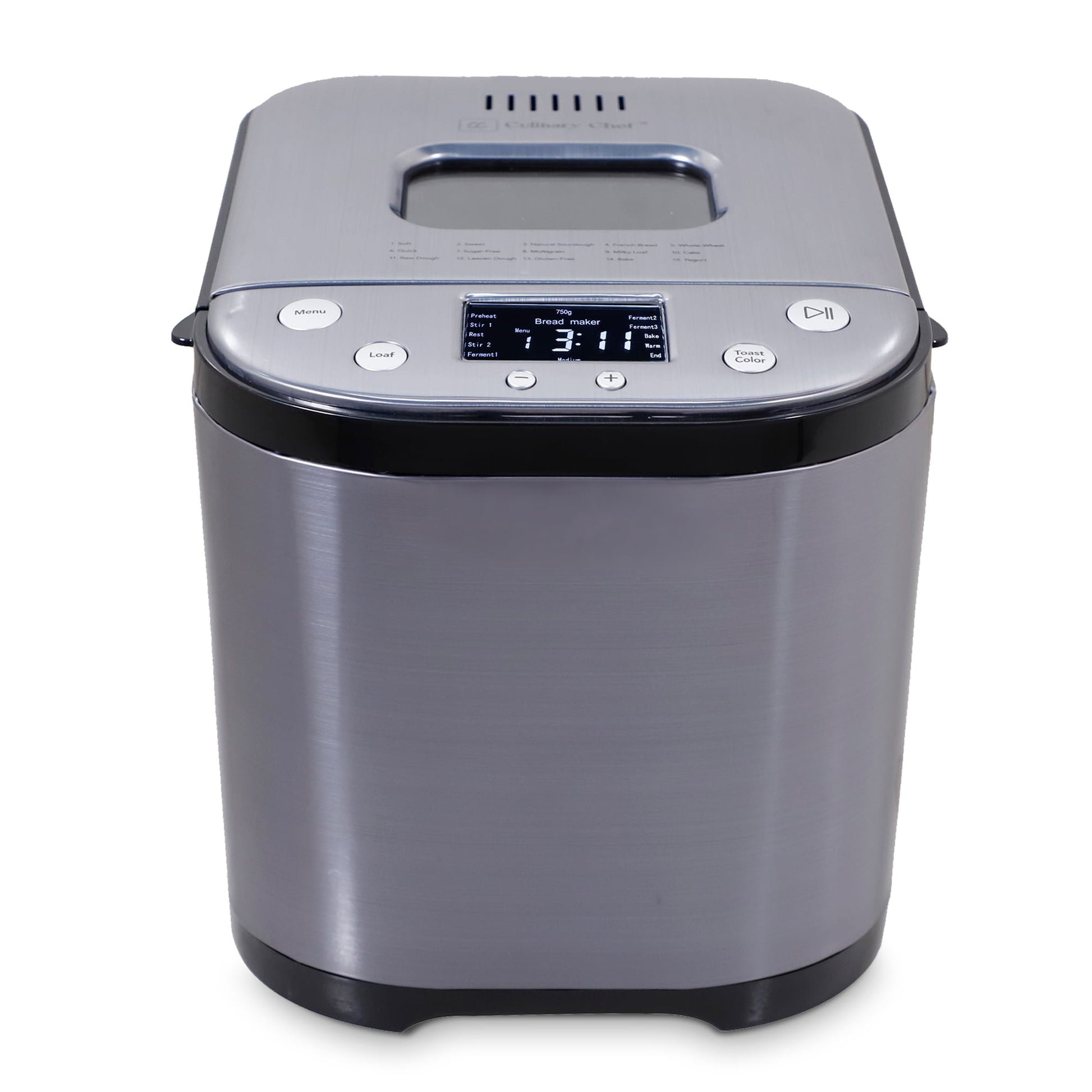 CULINARY CHEF Electric Stainless Steel Bread Making Machine - Black