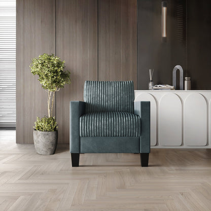 Castle Place Contemporary Corduroy Velvet Chair, Light Blue