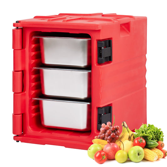 Catering Food Warmers Insulated Food 82Qt Capacity Food Warmers for Parties Food Warmer Boxes, Handles＆Stackable Design Easy to Transport Warmers for Picnic Restaurant Canteen, Red