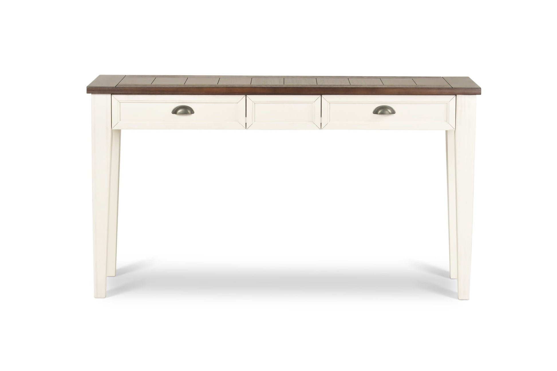 Cayla Console Table in Dark Oak and White