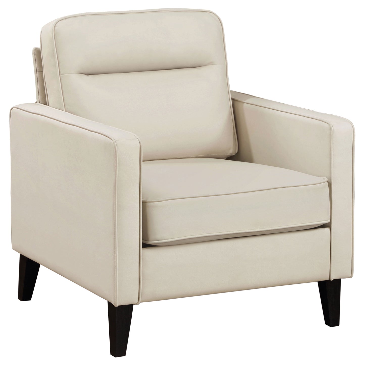 Coaster Jonah Faux Leather Upholstered Track Arm Accent Club Chair Ivory