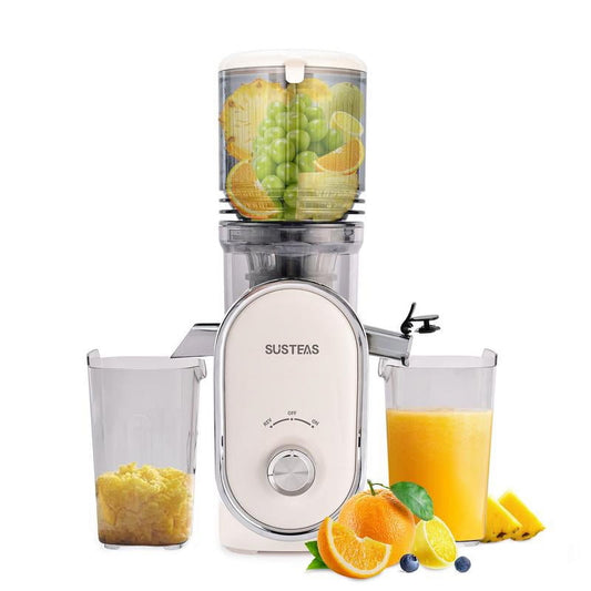 Cold Press Juicer, 4.25 Inch Large Feed Opening, Slow Masticator Chute, For Whole Vegetables and Fruits, High Yield, Easy to Clean Springtok Steel