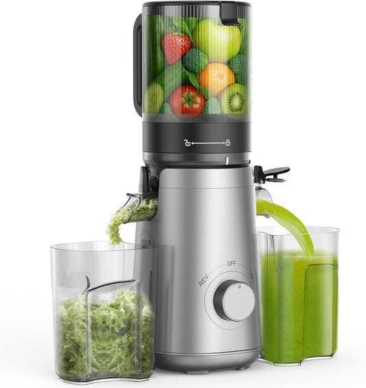 Juicer Machines, 5.8" Wide Feed Chute Cold Press Juicer for Whole Vegetables & Fruits, High Juice Yield, BPA Free