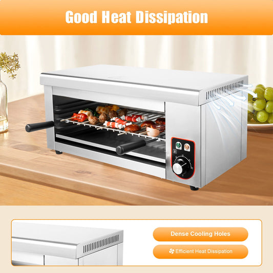 Commercial 1500W Electric Wall-mounted Cheese Melter Salamander Broiler BBQ Gril