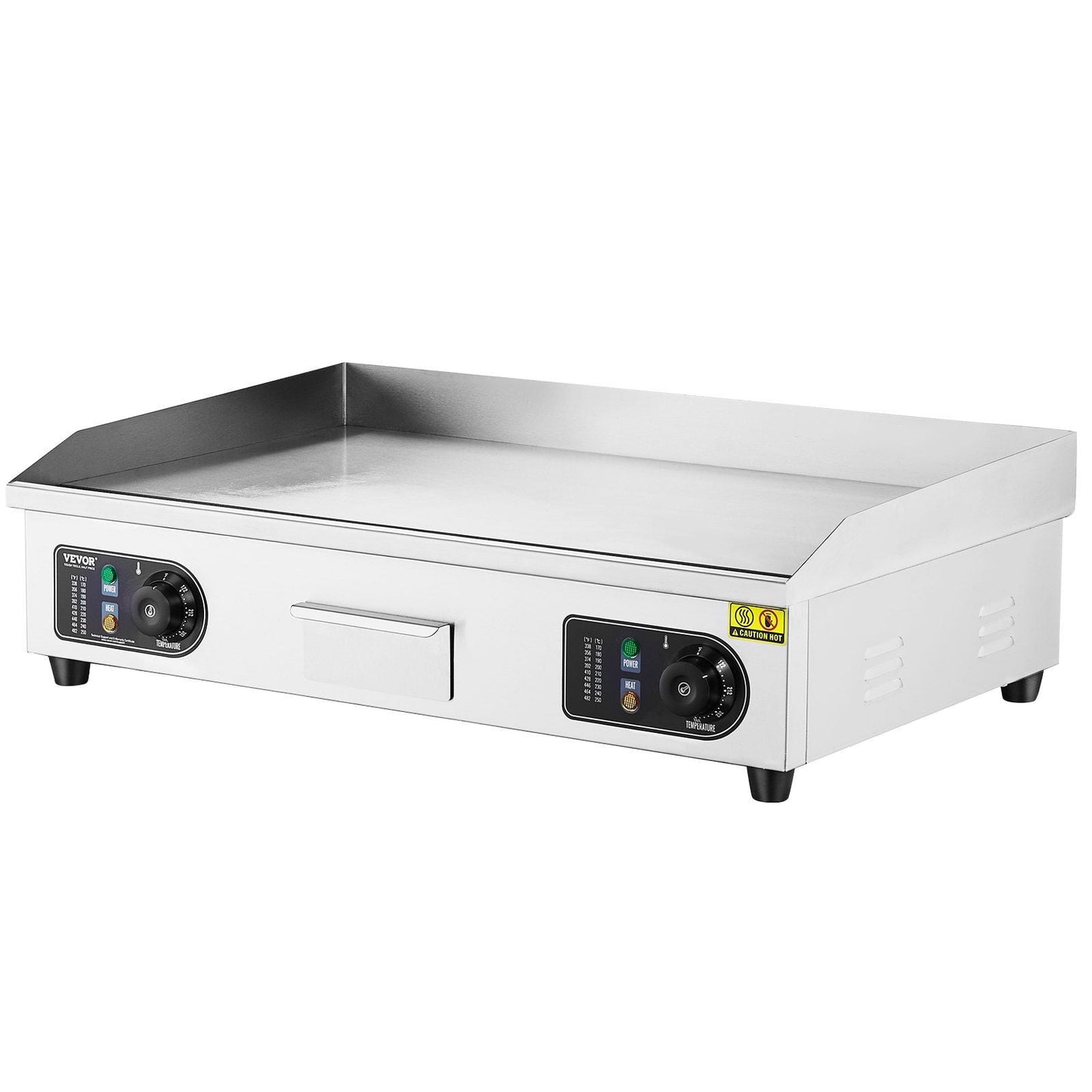 Commercial Electric Griddle, 2800W Countertop Flat Top Grill, 122°F-572 °F Adjustable Temp, 28.74 x 15.75 x 0.39in Stainless Steel Griddle Grill with 2 Shovels and 2 Brushes