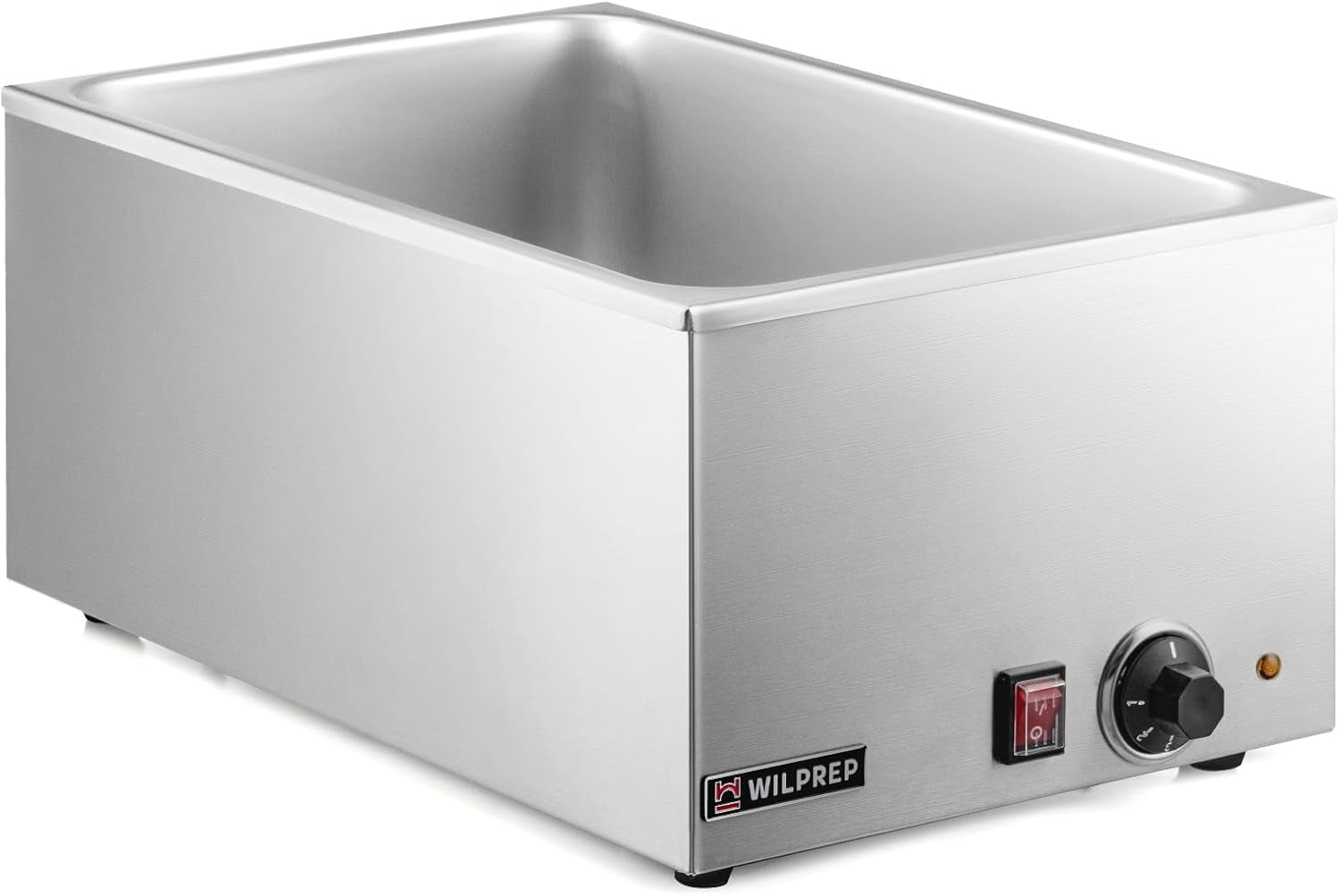 Commercial Food Warmer, 12 x 20 Full Size Electric Countertop Food Warmer with 1200W Power, Stainless Steel Bain Marie Buffer Server for Parties Buffets Restaurants (0 Pan)