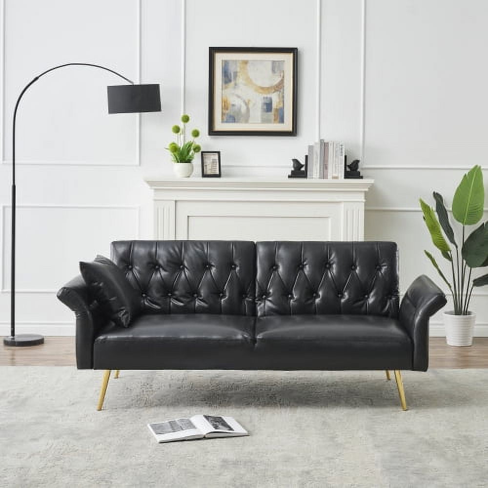 Derzers Twin Tufted Futon Frame, Black