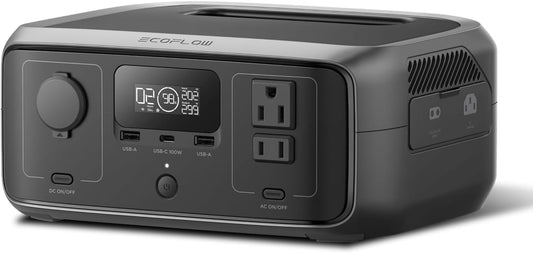 EF EcoFlow Portable Power Station RIVER 3 230, 230Wh LiFePO4 Battery,300W Surge to 600W AC Output,Fast Charging Solar Generator for Outdoor,Camping,Home Use