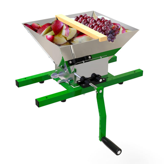 EJWOX Fruit and Apple Crusher - 7L Manual Juicer Grinder-Stainless Steel (1.8 Gallon,Green)