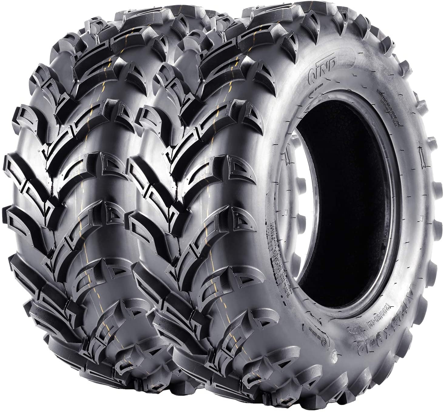 EastVita 25x8-12 6PR ATV Tires,25x8x12 All Terrain ATV UTV Off-Road Tires(Set of 2,Tubeless)