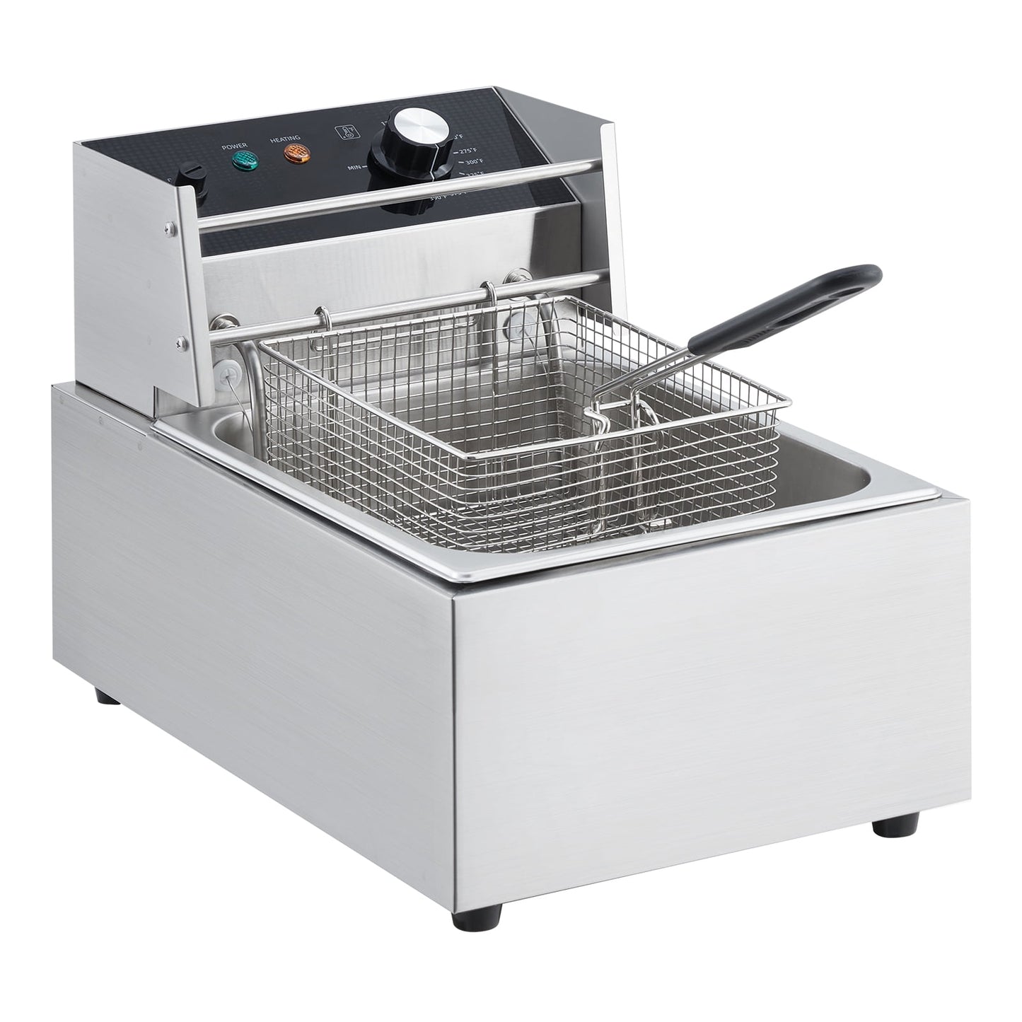 EastVita 6/10/12L Commercial Electric Deep Fryer Dual Tank w/Basket & Lid, Countertop Stainless Steel Deep Fryer for Large Tank French Fries, Onion Rings