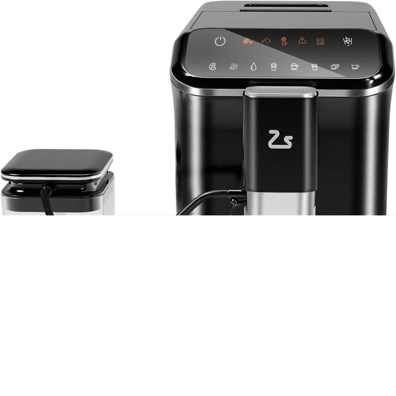 EastVita Automatic Espresso Machine with Milk Frother, Built-In & Espresso Bean Grinder, 20 Bar Latte Machine, Touch Screen Coffee Machine with 1.5L Water Tank