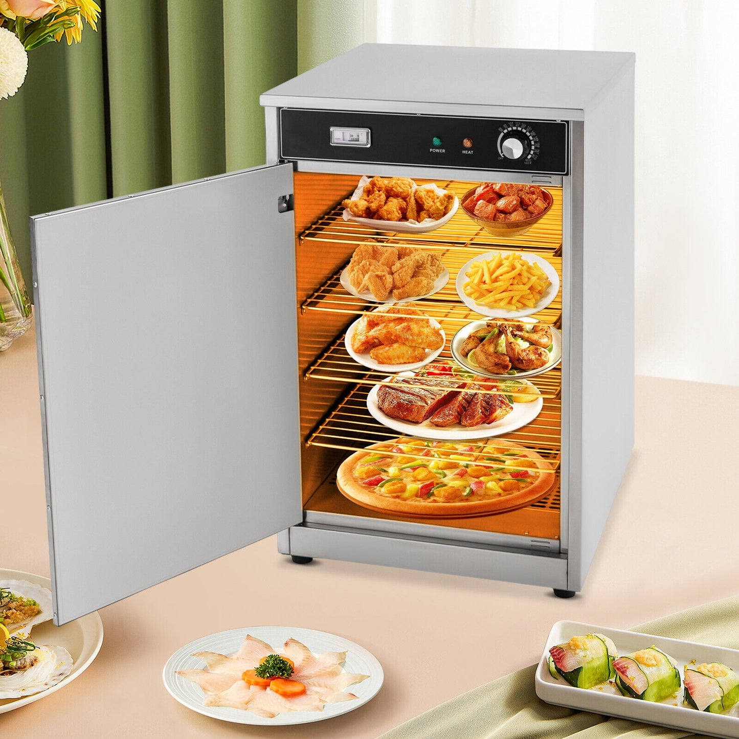 Electric Commercial Hot Box Food Warmer, Countertop Heated Holding Cabinet Electric Food Warmer