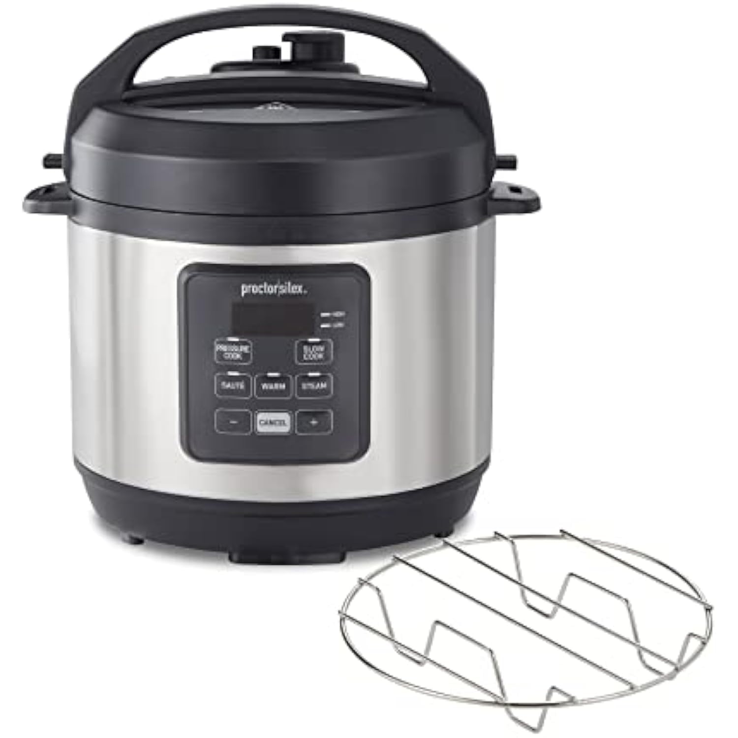 Electric Pressure Cooker Multi-Cooker - 3 Quart Stainless Steel, 4-in-1 for Slow Cook, Steam, Sauté & Rice - Easy-Clean Kitchen Cleaning Solution - Deal + Free Shipping