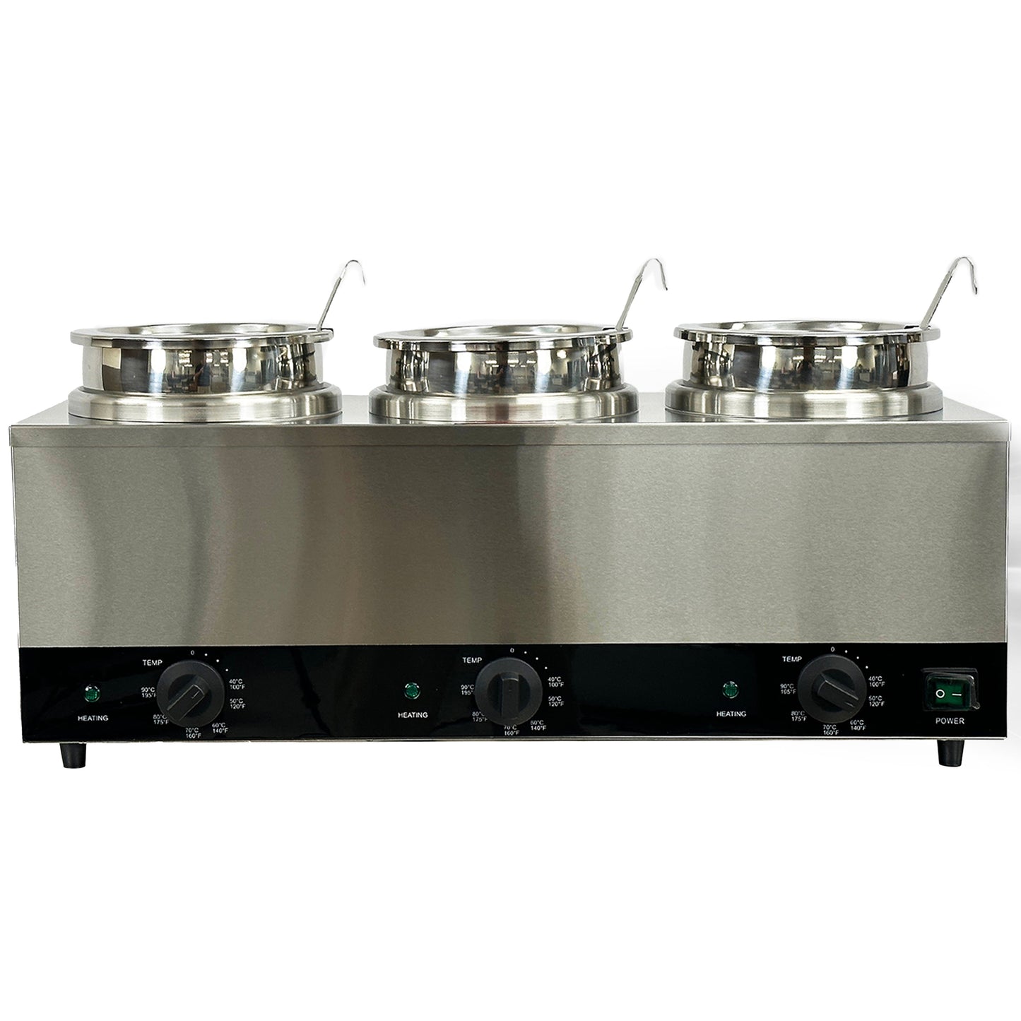 Electric Soup Warmer, Buffet Warmer, 21L Countertop Warmer, Stainless Steel Round Pot 86~195°F, Commercial Bain Marie with Anti-dry Burn and Reset Button