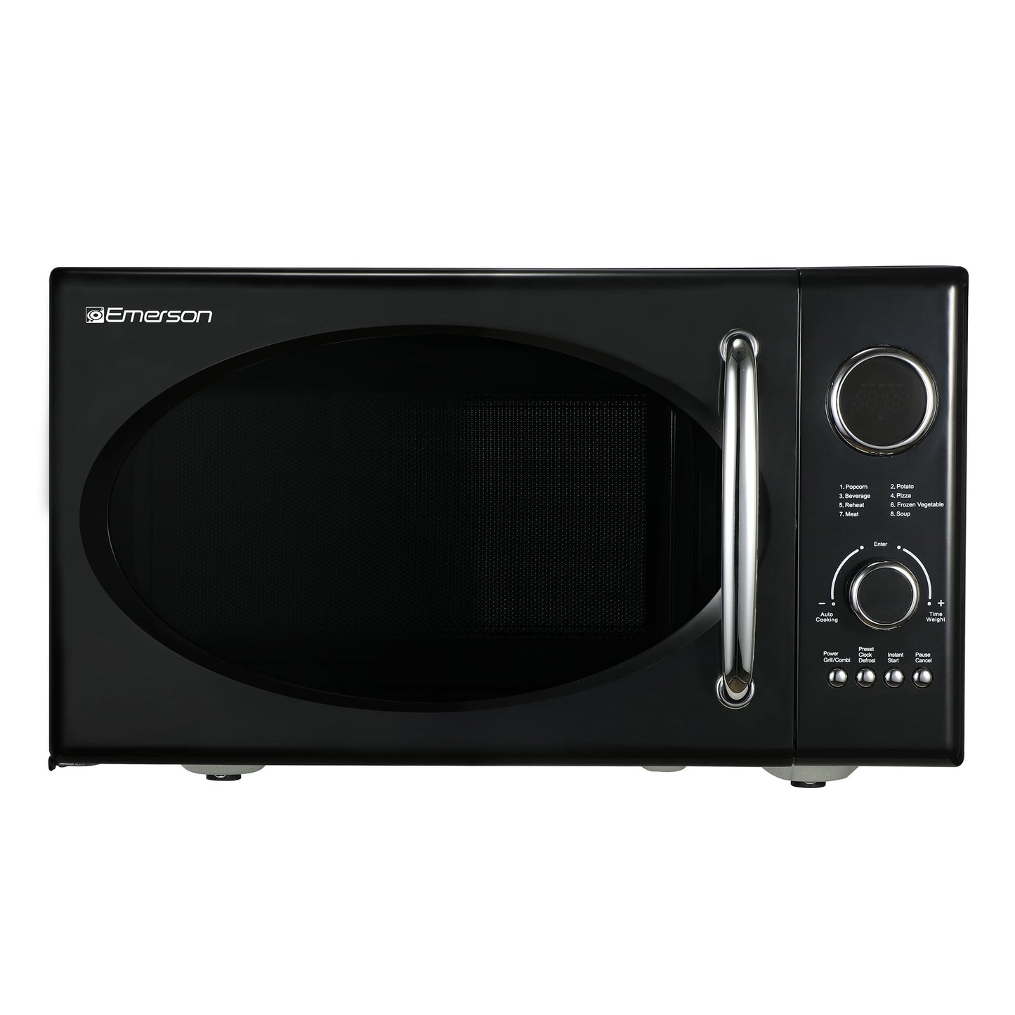 Emerson 0.9 Cu. Ft., 800W Retro Black Microwave Oven with Grill, MWRG0901BK