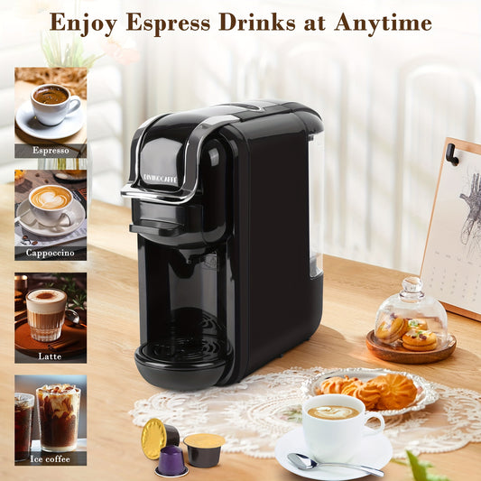 Espresso Maker For Capsule, Lavazza Blue Capsule & Coffee Powder, 19 Bar Pump Pressure Makes Authentic Espresso Coffee, Mini Espresso Coffee Machines With Removable Water Tank, Valentines Day Gifts