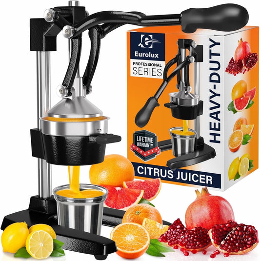 Eurolux Cast Iron Commercial Grade Manual Hand Press Citrus Juicer