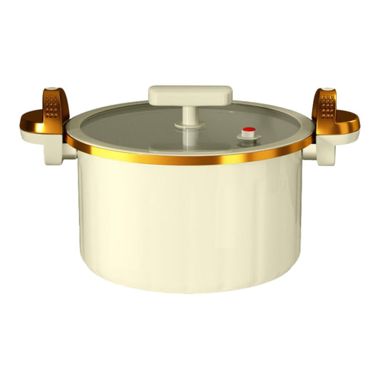Fancyes Micro Pressure Pot Simmer Pot Handmade Heat Resistant with Lid and Handle 7L Hot White