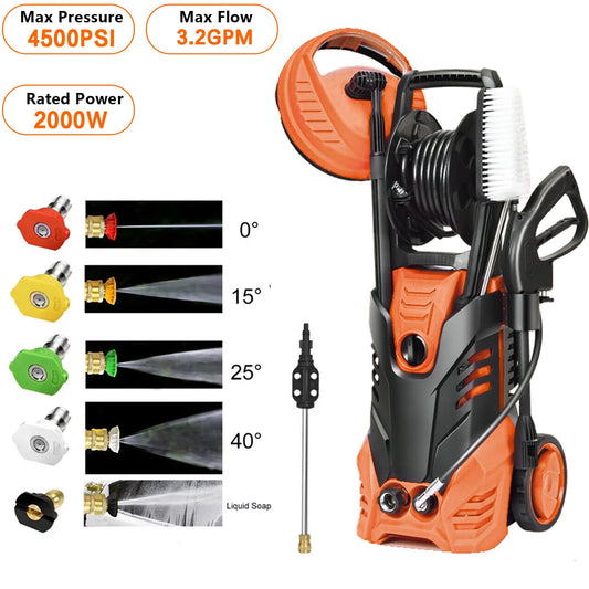 Fenbeli 4500PSI Electric Pressure Washer  Adjustable Pressure And 3.2 GPM for Home  Garden